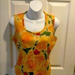 Liz Claiborne 100% Cotton Floral Tank Top